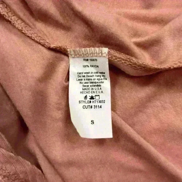 Lavender Field Womens SM Mauve Rayon Draped Tunic Top Short Sleeves Cottagecore - Picture 7 of 10